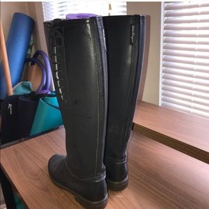 Salvatore Ferragamo Blk Leather Riding Boots sz 8